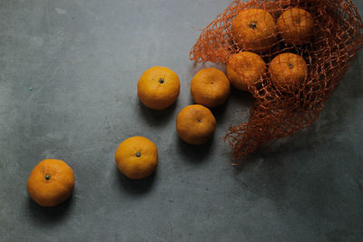 High angle view of fruits on table