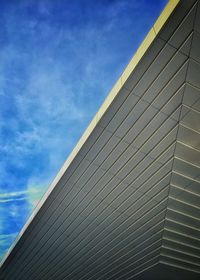 Low angle view of built structure against blue sky