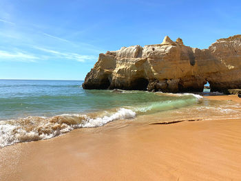 Scenic view of beach against sky