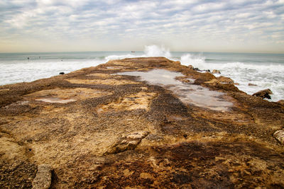 Scenic view of beach against sky