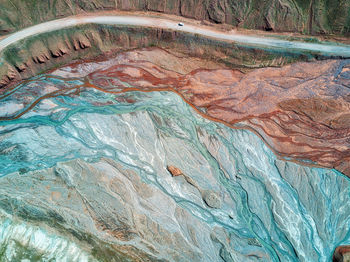 High angle view of rock in swimming pool