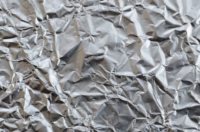 Full frame shot of crumpled foil 