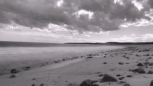 Scenic view of beach against sky