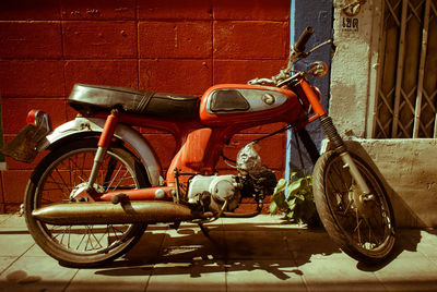 Close-up of motorcycle