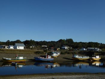 Boats in calm sea