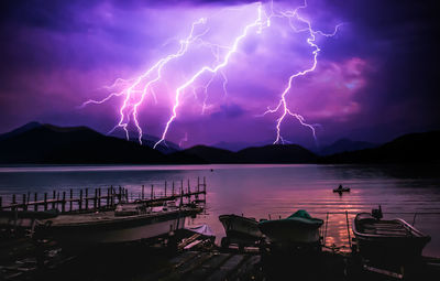 View of lightning in sky at night