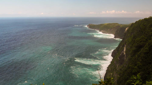 High angle view of sea against sky