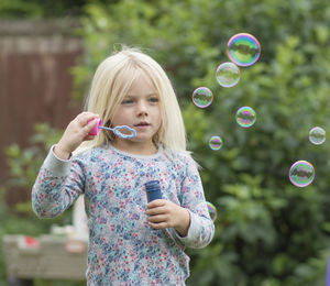 Girl playing in park