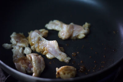 Close-up of meat in bowl