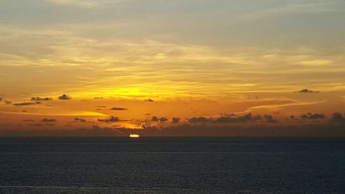 Scenic view of sea at sunset