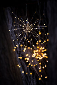 Close-up of firework display at night