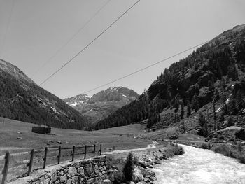 Scenic view of mountains against clear sky