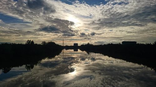 Scenic shot of reflection of trees in calm lake