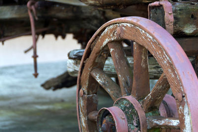 Close-up of rusty machine part