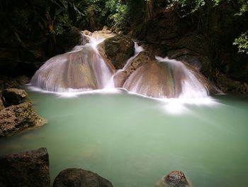 Scenic view of waterfall