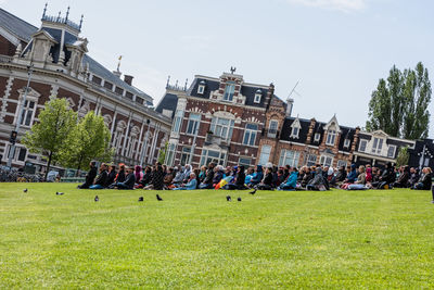 People in park against sky