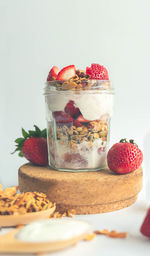 Close-up of dessert on table