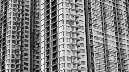 Low angle view of apartment buildings in city