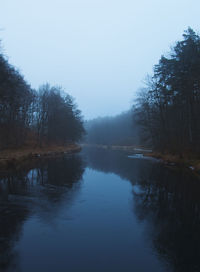 Scenic view of lake against clear sky