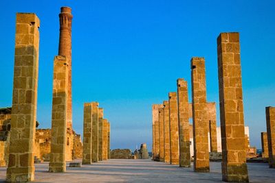 Panoramic view of historical building against blue sky