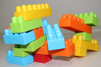 Close-up of toys on table