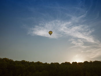 Low angle view of hot air balloon against sky