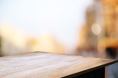 Close-up of empty table