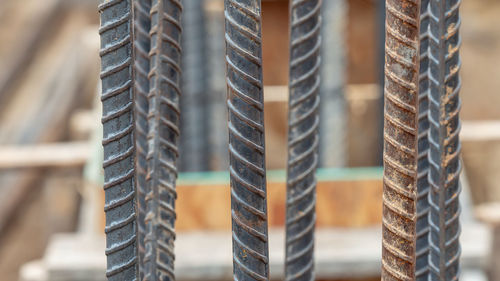 Close-up of metal rods