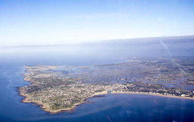 Aerial view of sea against sky