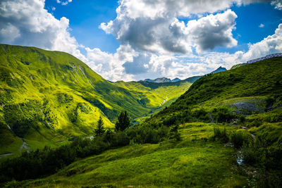 Scenic view of mountains against sky