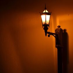 Low angle view of illuminated street light