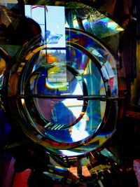 View of illuminated building