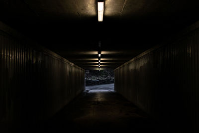 Empty corridor along walls