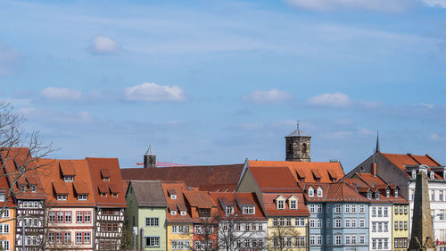 Low angle view of buildings in city