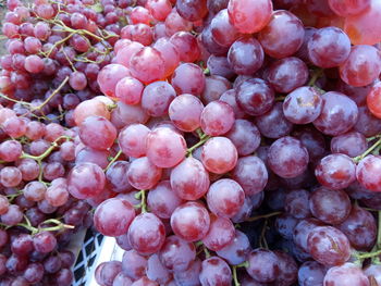 Full frame shot of grapes at market