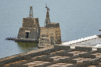 Scenery around salinas de janubio at lanzarote, part of the canary islands