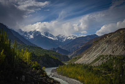 Scenic view of mountains against sky