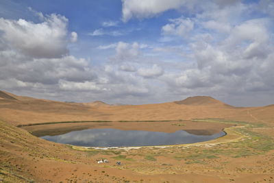 Scenic view of desert against sky