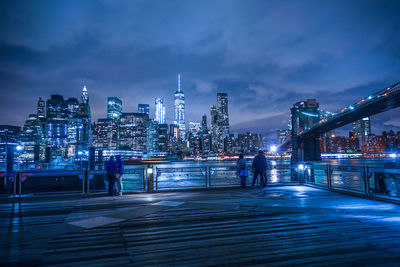 Illuminated city at night