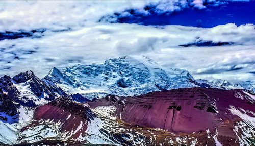 Mountain landscape in the andes, peru, cordiliera blanca