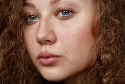 Close-up portrait of beautiful young woman