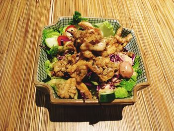 Close-up of served food on plate