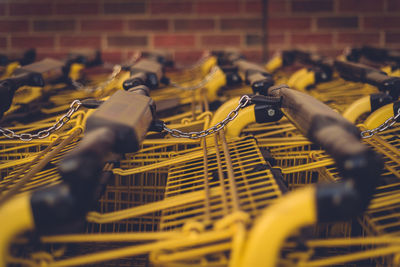 Close-up of carts