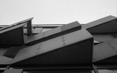 Low angle view of roof against clear sky