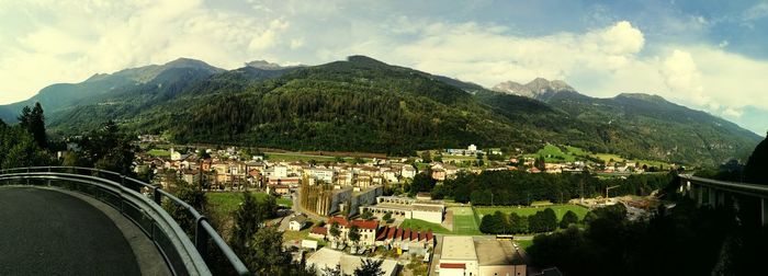 High angle view of town