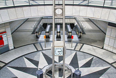 High angle view of subway station