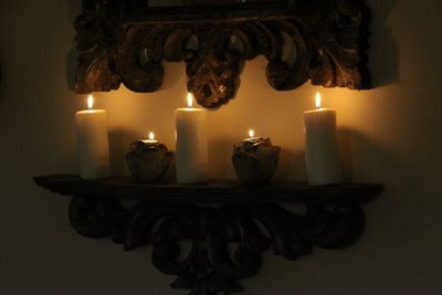 Close-up of lit candle