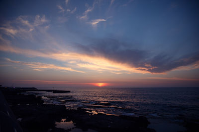 Scenic view of sea during sunset