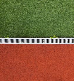 High angle view of field