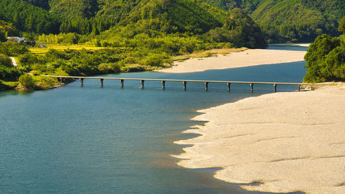 Clear stream of shimanto river in fall